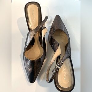 Calvin Klein Women's Silver Slingback Heels